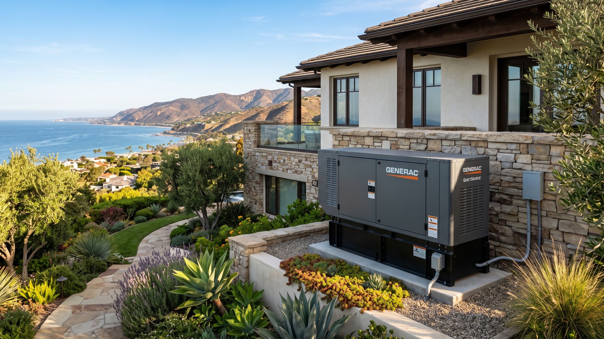 A generator outside a Pacific Palisades home.