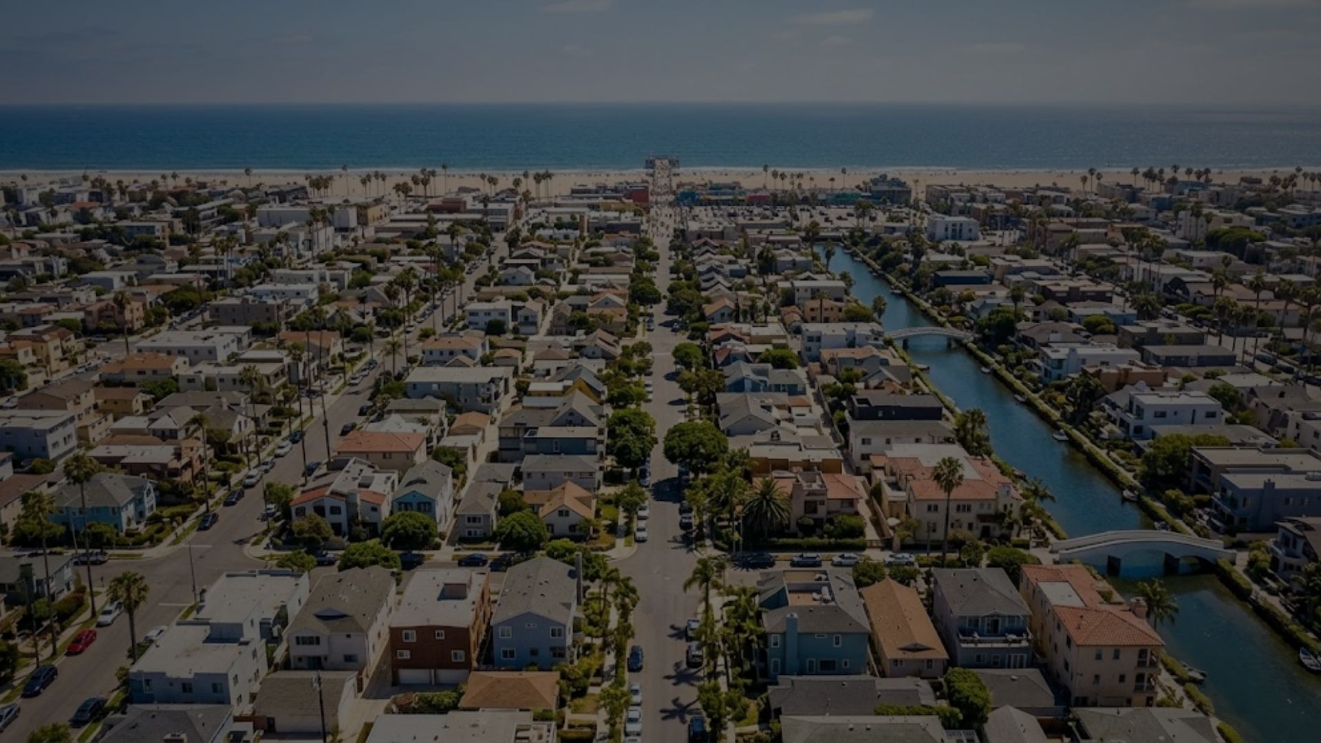 Arial view of venice neighborhood
